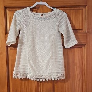 Elegan Light Cream Girls Top